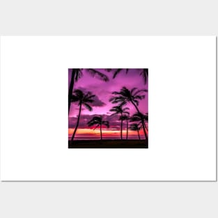 Pink Palm Paradise Tapestry Posters and Art